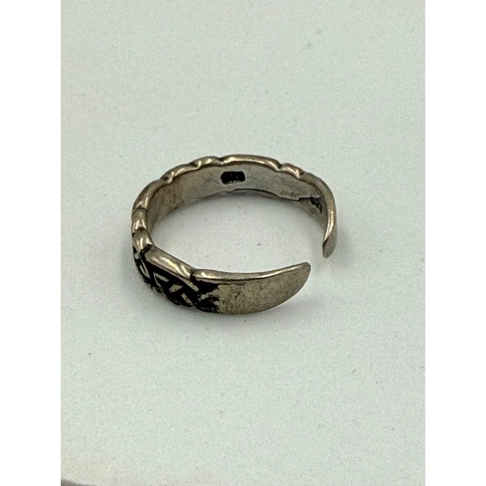 Vintage 925 Sterling Silver Celtic Knot Adjustable Toe Ring Braided Band‎